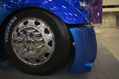 The truck’s front bumper has a unique rolled look, and Texas Chrome fabricated all of Project TOC’s wheels with the filigree ornamentation.