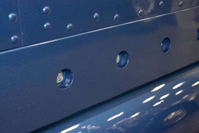 Sunken features — such as the lights pictured here — are one of Project TOC’s key themes. Lights around the rig are sunk into the truck’s body, as are the grill, windows and more.