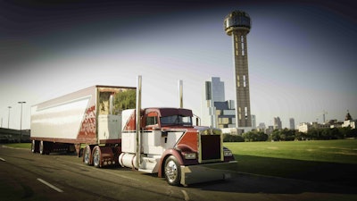 This 1995 Kenworth W900L owned by V-Max Transportation picked up Best of Show honors in the Limited Mileage Combo category at the Great American Trucking Show Pride & Polish in August. (Photo by Jim Allen/365Trucking.com)