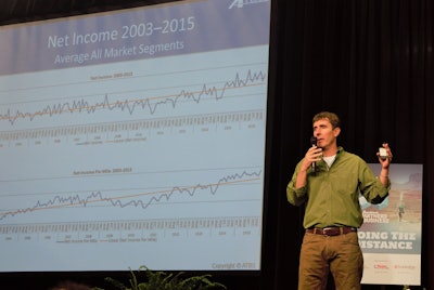 Todd Amen of owner-operator financial services firm ATBS spoke to Partners in Business seminar attendees at last year’s GATS.