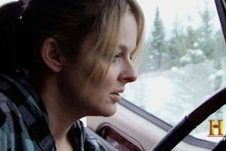 Lisa Kelly on last night’s episode of “Ice Road Truckers” (History Channel photo)
