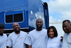 Part of the Atlanta-based Turner Transport team: From left, drivers Dane Thomas and Warren Wiseman, owners Eric and Stacy Turner, and Stacy’s father, McKinley “Doc” Hayward.