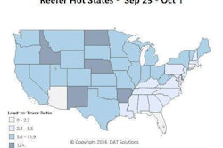 Reefer rates and volumes ended the month pretty much where they were at the end of August. Mid-month spikes didn’t sustain, and weather played a role. Heavy rains in the Great Lakes region hampered harvests, and there was flooding in Minnesota, Iowa and Wisconsin.