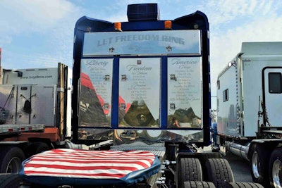 The Langtons’ Western Star from the rear, showing off the patriotic headache rack.