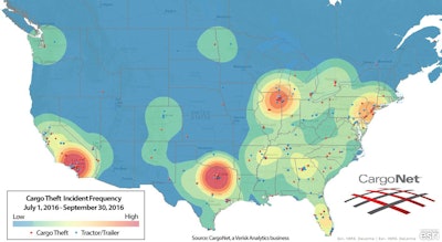 Cargo thefts were down 9 percent year-over-year in 2016’s third quarter, but California saw a 40 percent increase in cargo thefts from 2015’s third quarter.