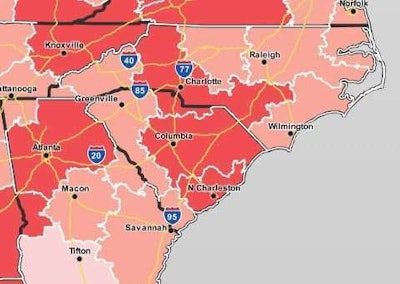 This heat map from DAT shows where demand and rates are strongest. The darker the red, the higher the rates.