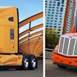 The Kenworth T680, left, and the Peterbilt 579 EPIQ, right, will be on display at the 2017 Mid-America Trucking Show, the companies said this week.
