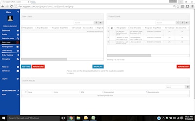Brokers post their load information online though a web-based portal, and truckers are alerted via the app in real time.