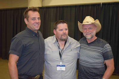 Wilson’s Trucker Talent Search finalist competitors were Will Perry, center, and Keith Snyder, right. All three drivers performed original songs at the Great American Trucking Show, where a four-judge panel chose the winner. The grand prize included $1,000 cash, plus a studio recording session provided by AxleOutPro, which makes software that helps drivers easily adjust their fifth wheel and trailer tandem axles. Wilson plans to record in December or January.