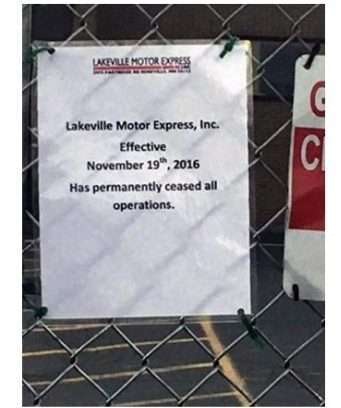 Lakeville employees found this notice tacked to the companys closed and locked gates last month.