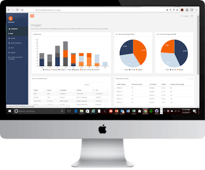 An example of BridgeHaul’s back-office dashboard for shippers.