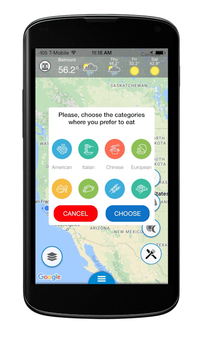 Also spurred on by user suggestion is this nearby-restaurant-finder function, likewise new to the app, Dzarasov says.