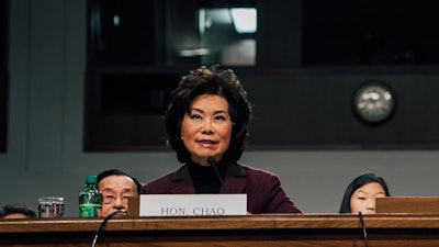 Elaine Chao testifying before the Senate Commerce, Science and Transportation Committee Jan. 11.