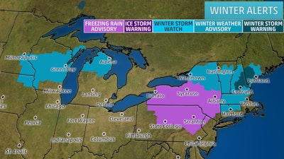 Winter weather is expected to impact the New England area Tuesday night into Wednesday. (Photo from The Weather Channel)