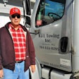 Gastonia, N.C.-based hotshot owner-operator Buster Lewis, with his 2006 Freightliner Business Class straight flatbed