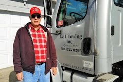 Gastonia, N.C.-based hotshot owner-operator Buster Lewis, with his 2006 Freightliner Business Class straight flatbed