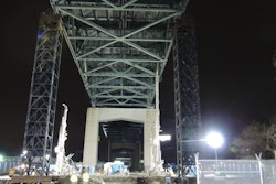 The Pennsylvania Turnpike Commission says engineering crews have begun to build jacking towers to jack the bridge back up to its original height so the fracture can be repaired. (Photo courtesy PTC)