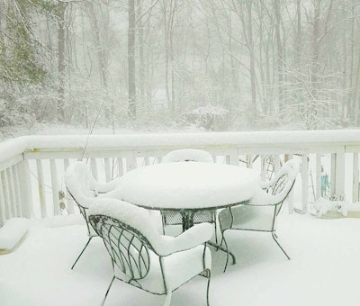 Connecticut-based owner-operator Joe Bielucki shared this picture from his home with Overdrive early in the day, noting he and his wife had plans to travel from Providence, R.I., to Florida for some needed R&R on Friday – “This better blow by soon!” he said.