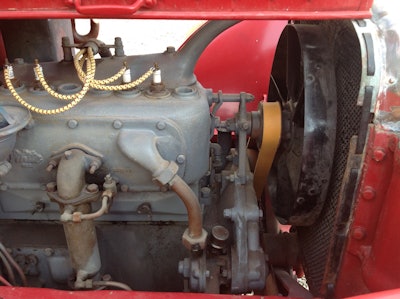 The only new parts around the truck’s original four-cylinder motor and honeycomb radiator are the spark plugs, which Burg replaced shortly after purchasing the truck.