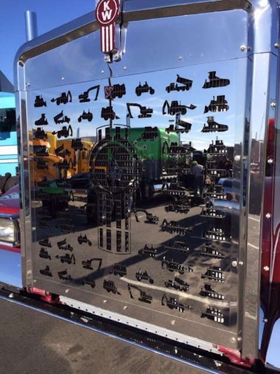 You won’t see a grille like this every day! Cool cutouts on White Pine Paving’s Kenworth at MATS2017.