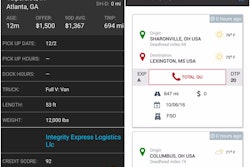 Screen grabs from relatively new DAT Load Board for Truckers (left, Android) and Truckstop.com Mobile (right, Android and iOS) apps.