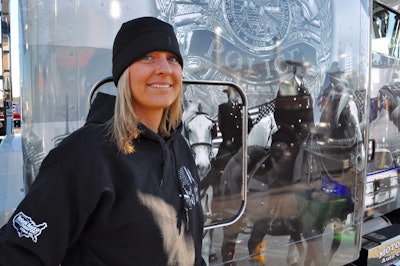 Stephanie Robak works with her husband in their business when she’s not on the job as a police officer.