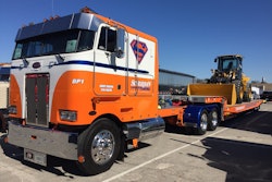 Billy Powell’s “BP1” 1993 Peterbilt 362 with a 2012 Trailease step deck trailer won the People’s Choice award at the PKY Truck Beauty Championship at MATS last week.