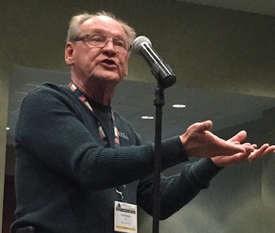 Todd Spencer, president and CEO of OOIDA, speaking at an FMCSA listening session at the Mid-America Trucking Show in 2017.