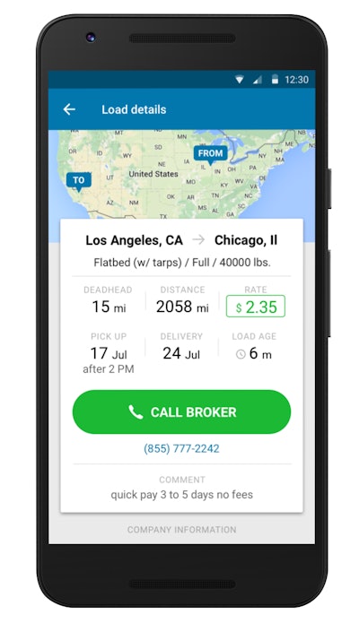 Trucker Path’s Truckloads app.