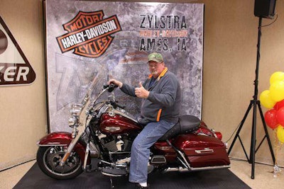 Decker Truck Line driver Arthur Decker received the keys to this 2016 Harley-Davidson when he was named the company’s first “Grand Champion Professional Driver of the Year.”