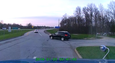 Not so fast | Still from Scott LeVan’s dashcam, capturing the getaway of the car thieves.