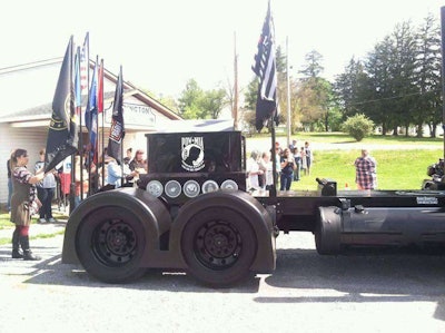 Unveiled this past Saturday at an event preceding a ride for a fallen friend in Tony Tannuty, Timbrook notes, the passenger side of the new memorial is shown above. The box was fabricated by Hopewell Sheet Metal in Hagerstown, Md, with whom Timbrook’s worked on Black Out in the past.