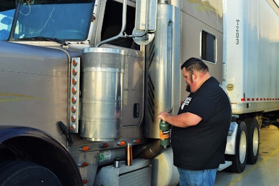 With a brief pit stop at the truckstop in Anna, we arrived 5 minutes after 7 at Honey Cell in Middletown to load less than 15,000 lbs. of cardboard packaging bound for Liberty Distributors in Tridelphia, W.Va., paying $500 on around 220 miles — of which Reed would take 75 percent. We were out of the location in under an hour and back on the road.