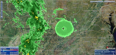 The scary green doughnut pretty much sums up Ohio weather.