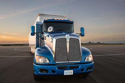 Toyota based its hydrogen-powered rig on a Kenworth T660.
