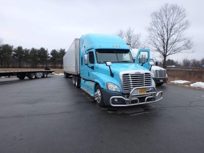 Deerfield Police said they impounded this truck and trailer following the arrest of driver Gary Robbins.(Deerfield Police photo)