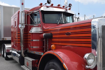 Jeremy Gouge's 1986 Peterbilt 359. Gouge owns IMT Transport, headquartered in Garner, Iowa.