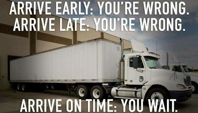 Tip of the hat to the Rate Per Mile Masters group member who posted this one recently — well put when it comes to the issue of scheduling efficiency at appointment facilities.
