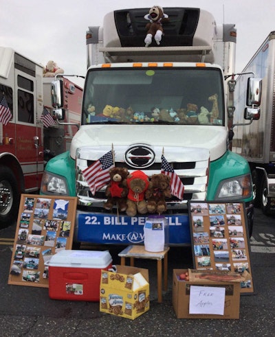 Trucks lined up for the annual convoy.