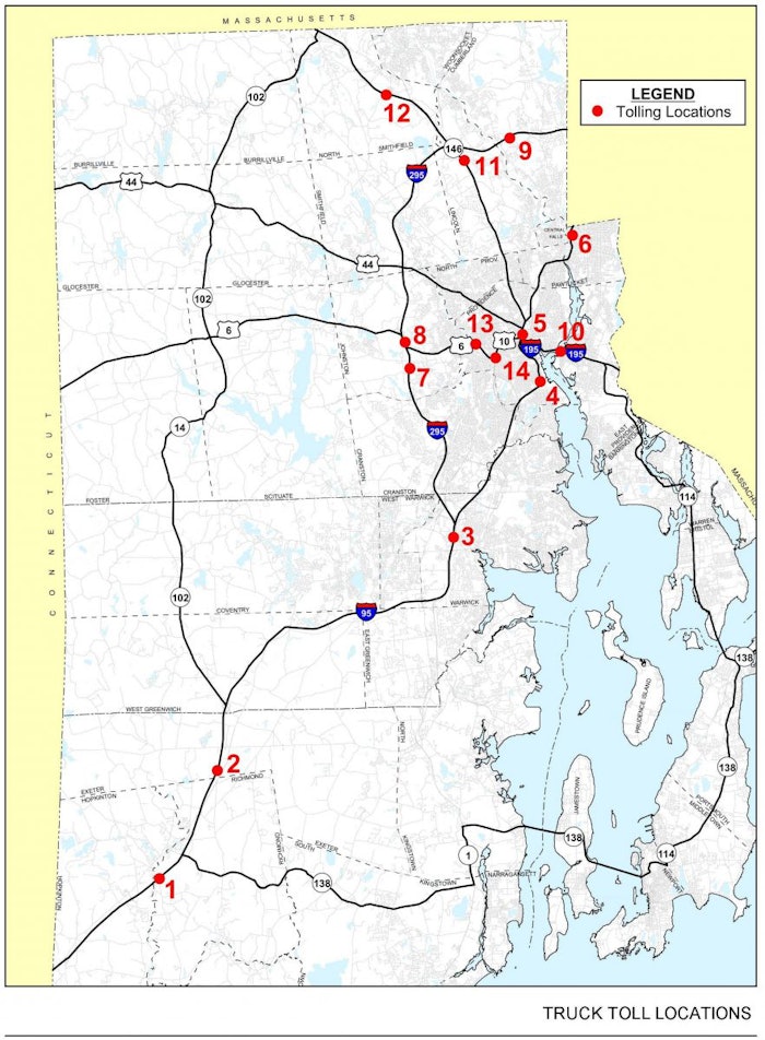 Rhode Island begins work on next 10 truck toll locations Overdrive
