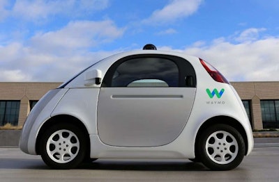 A Waymo self-driving car prototype.