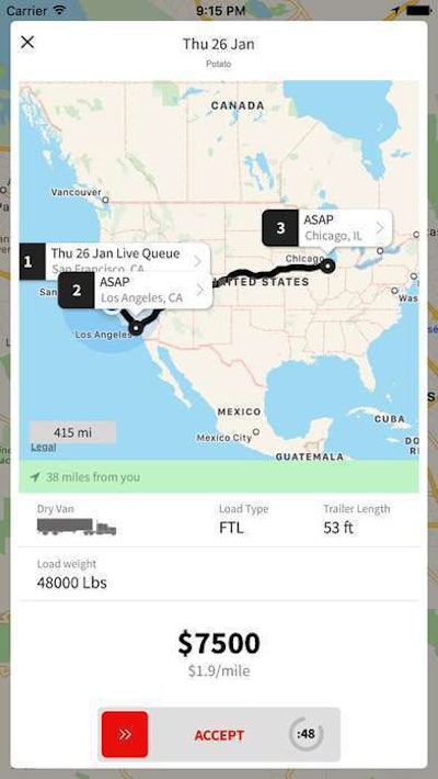 Screenshot of a load view within the Doft iPhone app.
