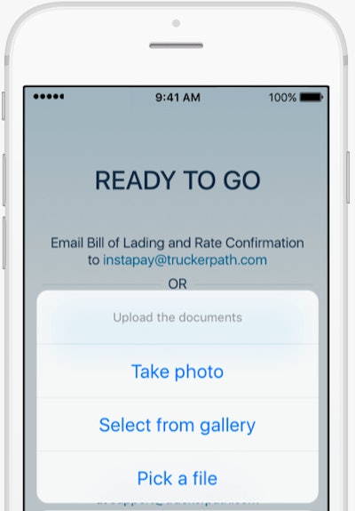 Trucker Path’s InstaPay factoring service allows owner-operators to upload their bills of lading and rate confirmations to the company’s Truckloads app to receive payment in one to two days.