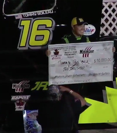For his win, Tommy Boileau took home a $10,000 check.