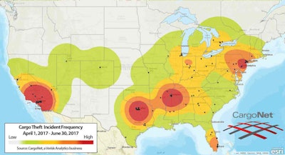 CargoNet reports cargo thefts and trucking vehicle thefts were down year-over-year in 2017’s second quarter.