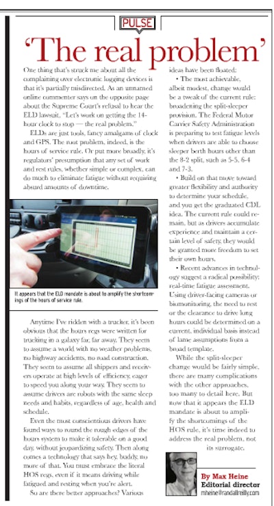 Heine’s “Pulse” column in the July magazine.