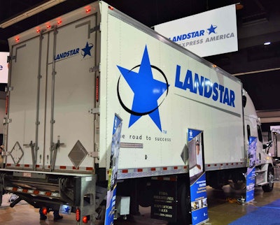 Huggins’ expediter is a 2015 Freightliner Cascadia with a 72-inch sleeper — the box on the back is a 22-footer, non-temp-controlled.