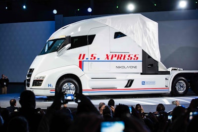 The Nikola One’s fuel cell will produce about 800 volts of electricity, some of which will power auxiliary functions such as HVAC and inverters.