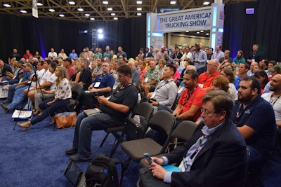 The two FMCSA officials presented before a packed crowd Thursday at the Great American Trucking Show.