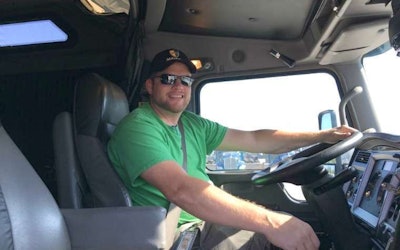 Shonebarger in his Melton truck.